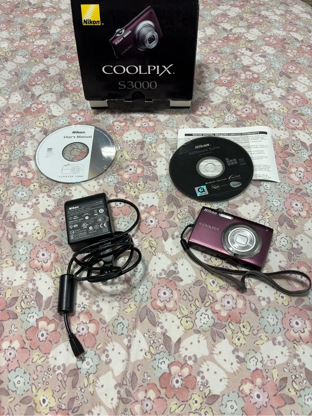 Nikon COOLPIX S3000 Purple Compact Digital Camera with Silver Lens Accents